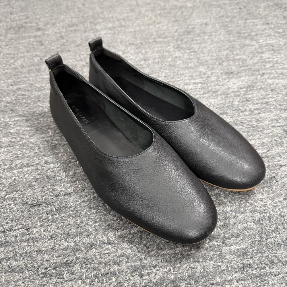 Everlane Italian Leather Day Glove Flats Women 10.5 Black Slip On Career Classic